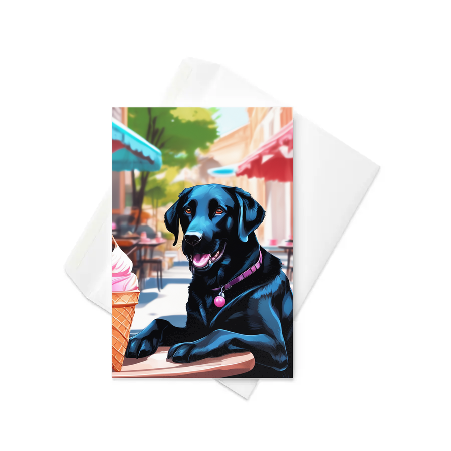 PugMug Custom Black Labrador Retriever Greeting Card