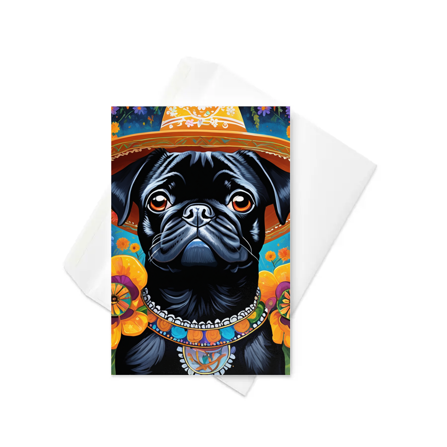 PugMug Custom Black Pug Greeting Card