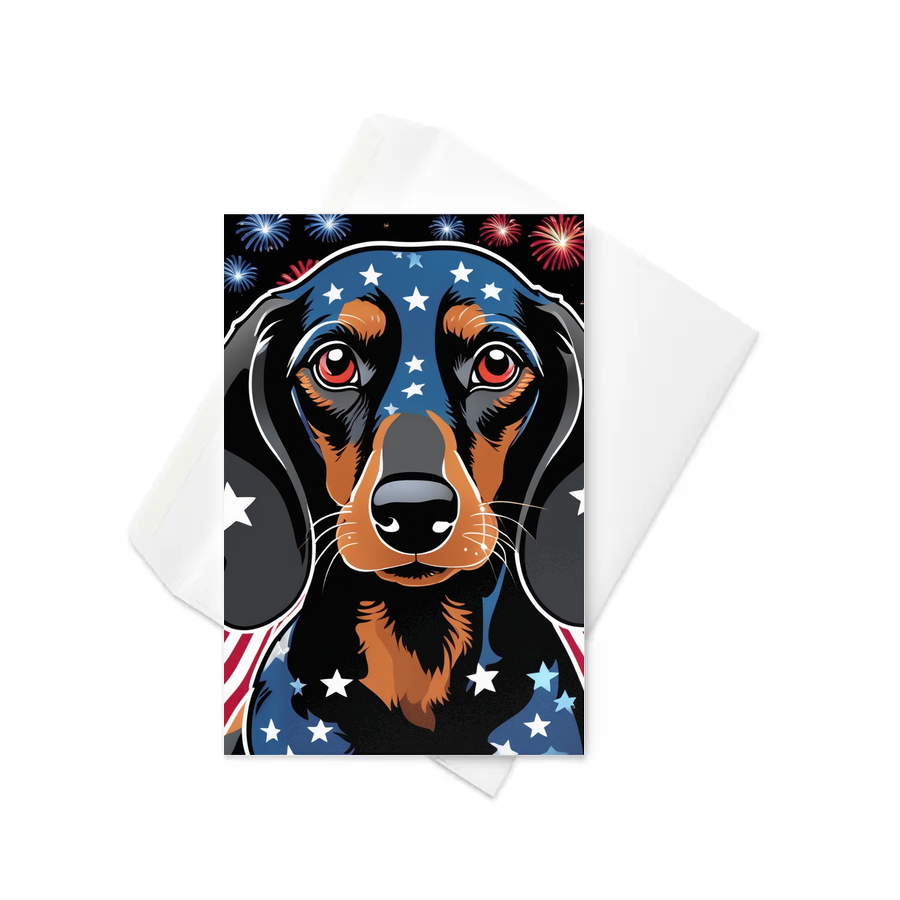 PugMug Custom Black Dachshund Greeting Card