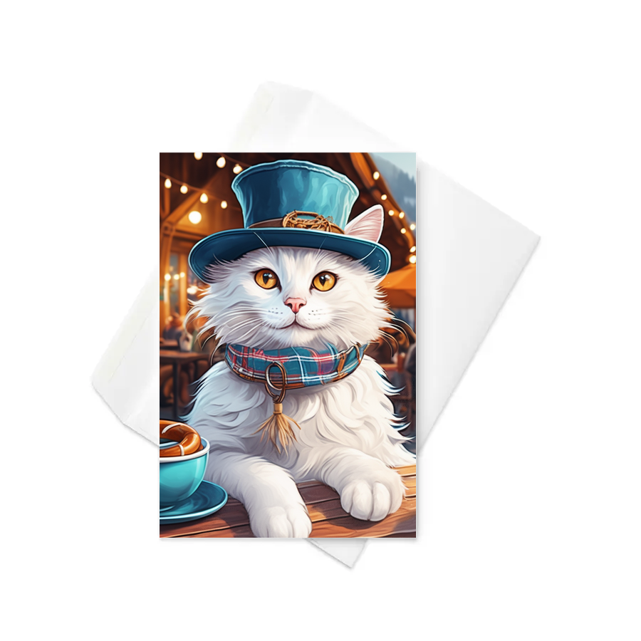 PugMug Custom White Companion Cat Greeting Card