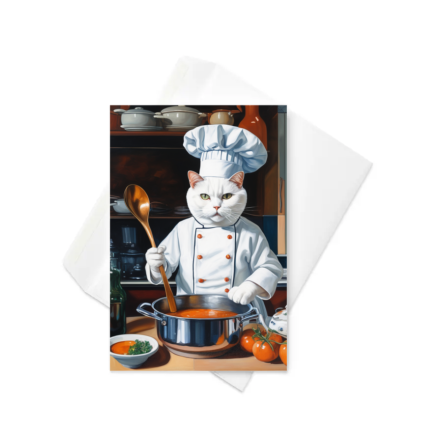 PugMug Custom White Companion Cat Greeting Card