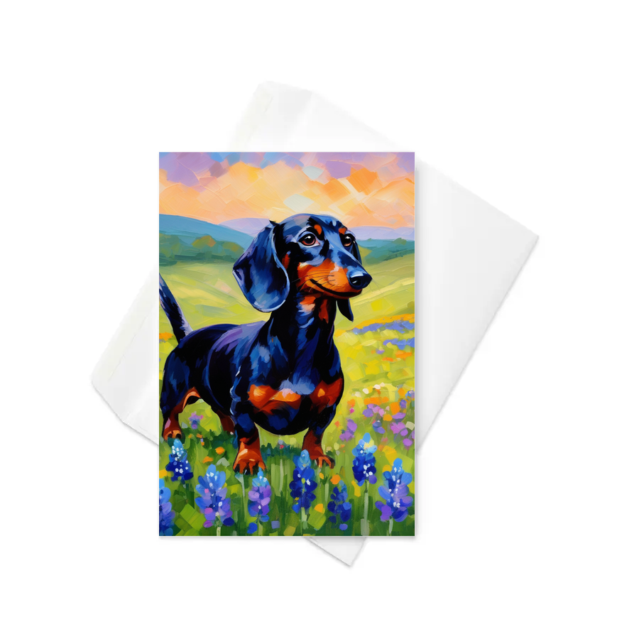 PugMug Custom Black Dachshund Greeting Card