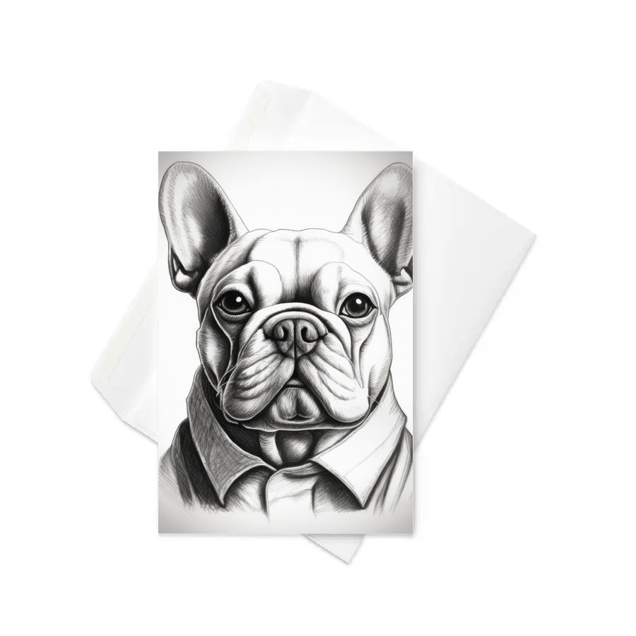 PugMug Custom White French Bulldog Greeting Card