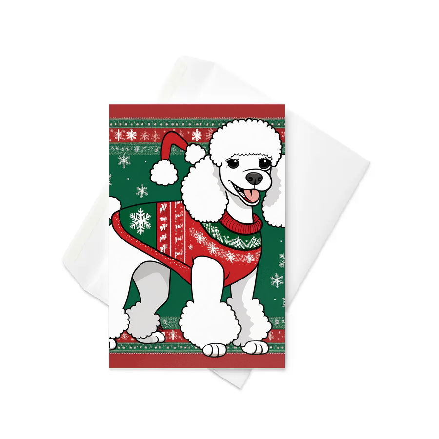 PugMug Custom White Poodle Greeting Card