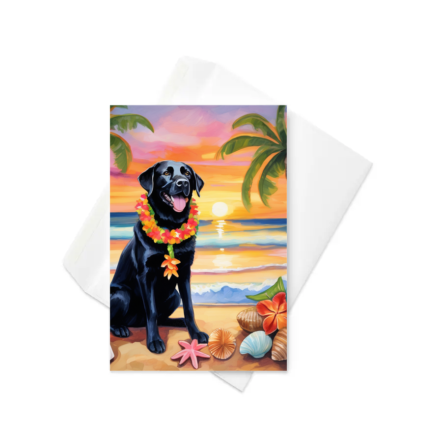 PugMug Custom Black Labrador Retriever Greeting Card