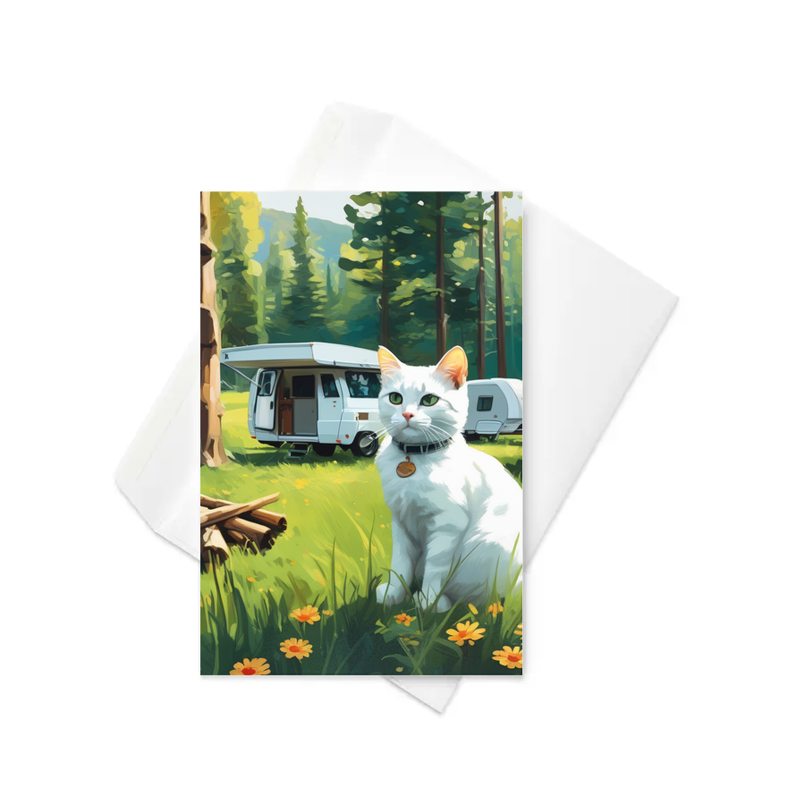 PugMug Custom White Companion Cat Greeting Card