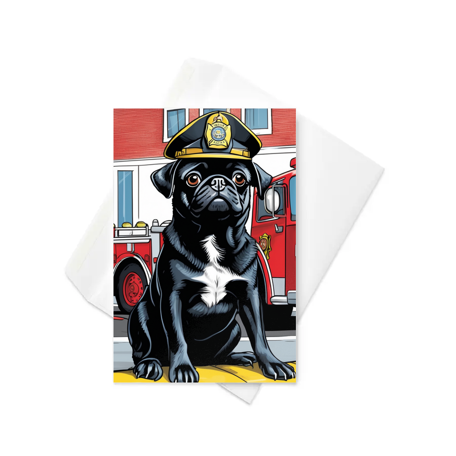 PugMug Custom Black Pug Greeting Card