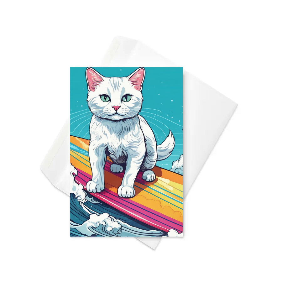 PugMug Custom White Companion Cat Greeting Card