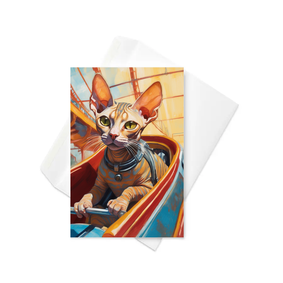 PugMug Custom Tabby Sphynx Cat Greeting Card