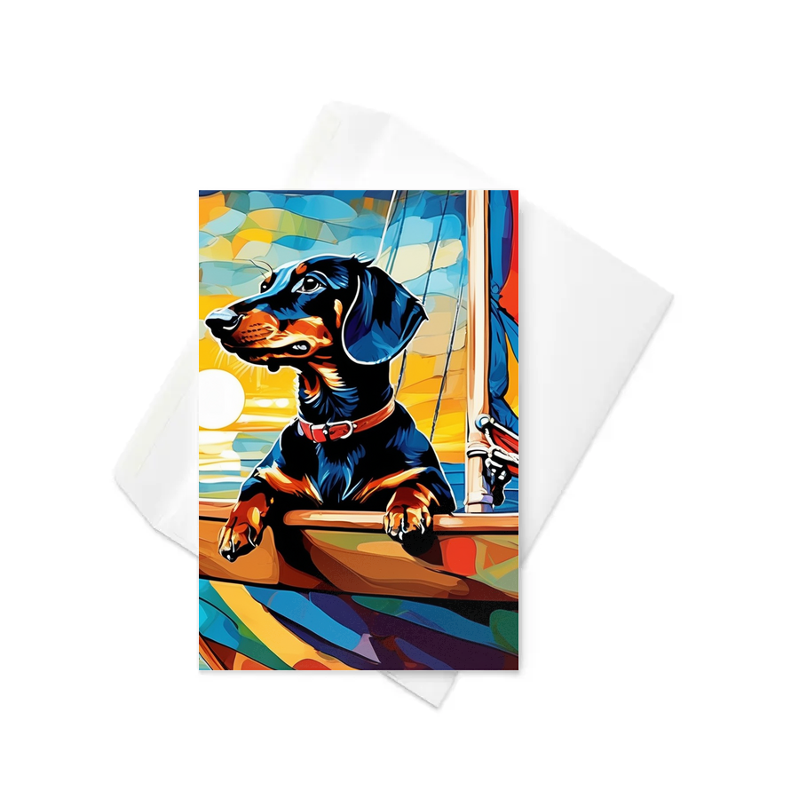 PugMug Custom Black Dachshund Greeting Card