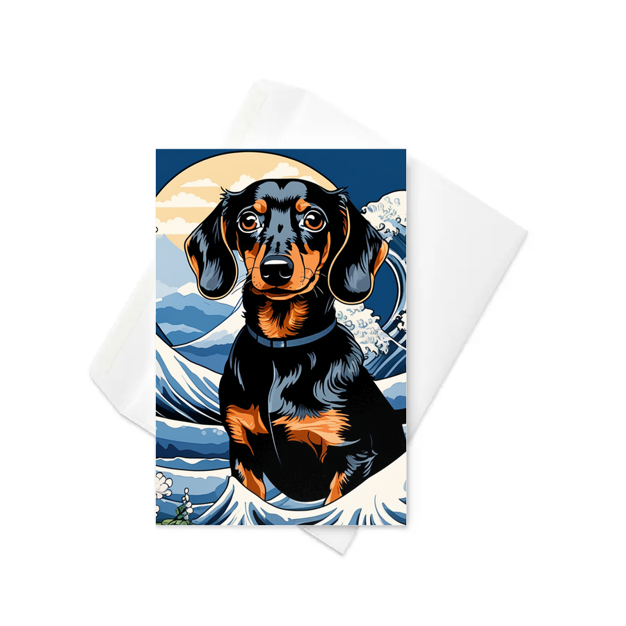 PugMug Custom Black Dachshund Greeting Card