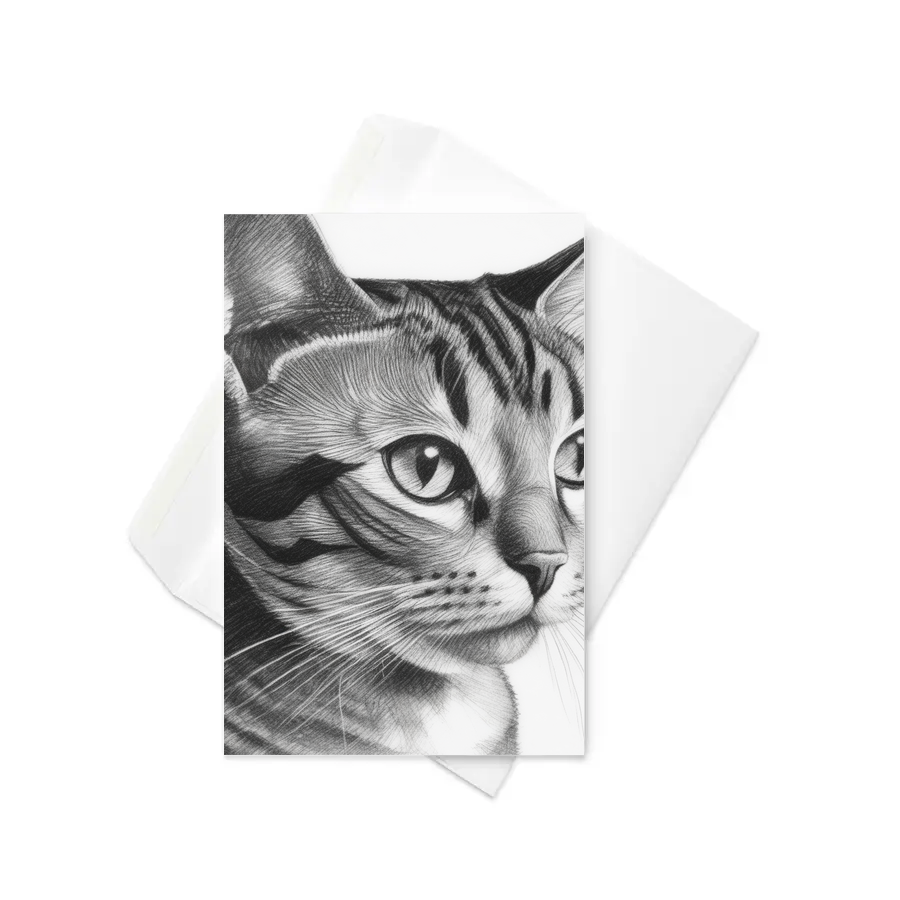 PugMug Custom Black American Shorthair Cat Greeting Card