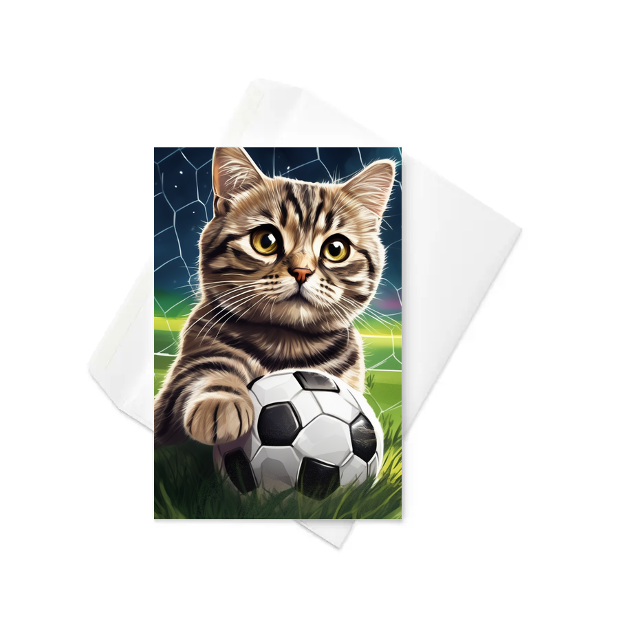 PugMug Custom Tabby Scottish Fold Cat Greeting Card