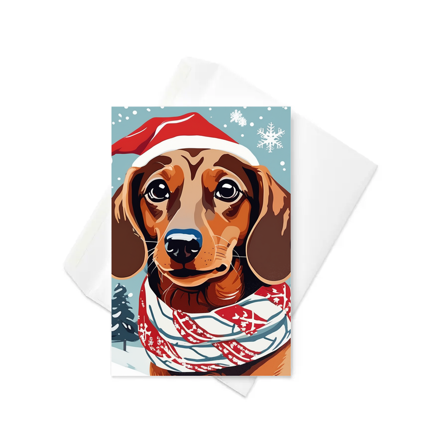 PugMug Custom Tan Dachshund Greeting Card