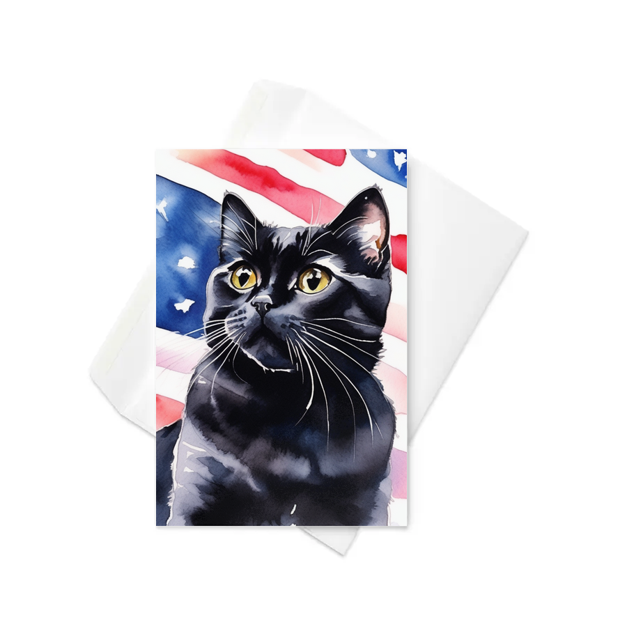 PugMug Custom Black Scottish Fold Cat Greeting Card