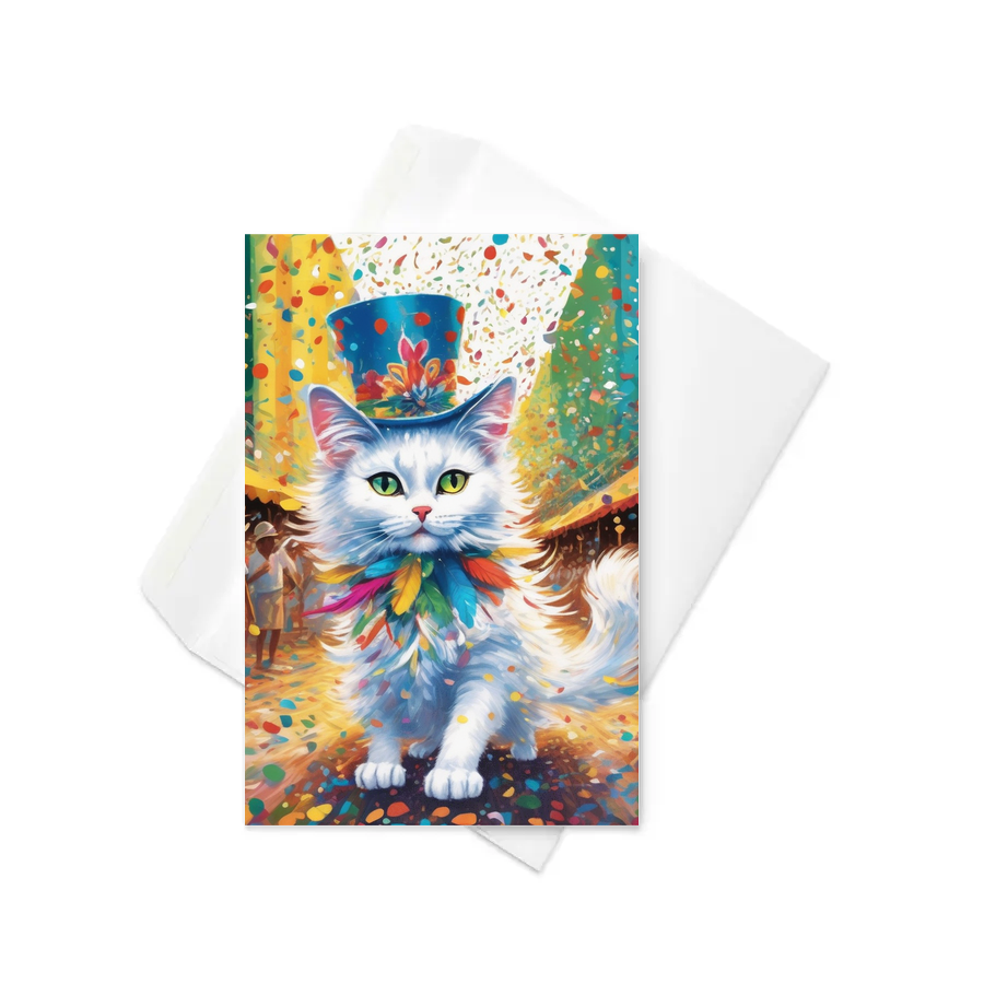 PugMug Custom White Companion Cat Greeting Card