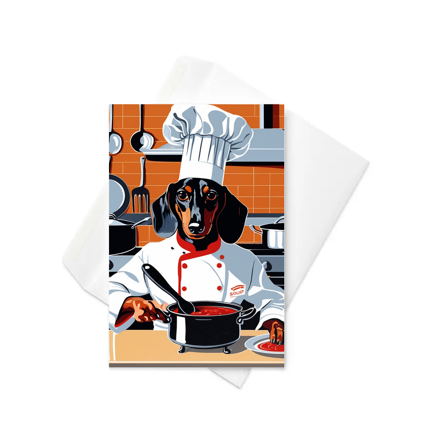 PugMug Custom Black Dachshund Greeting Card