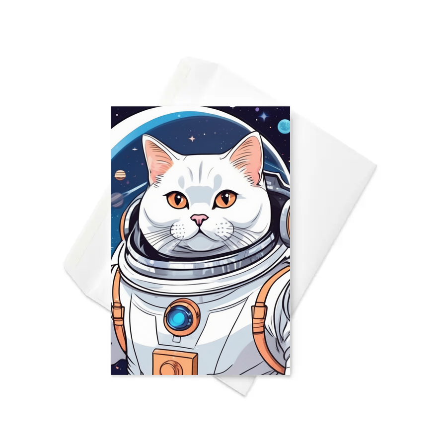 PugMug Custom White British Shorthair Cat Greeting Card