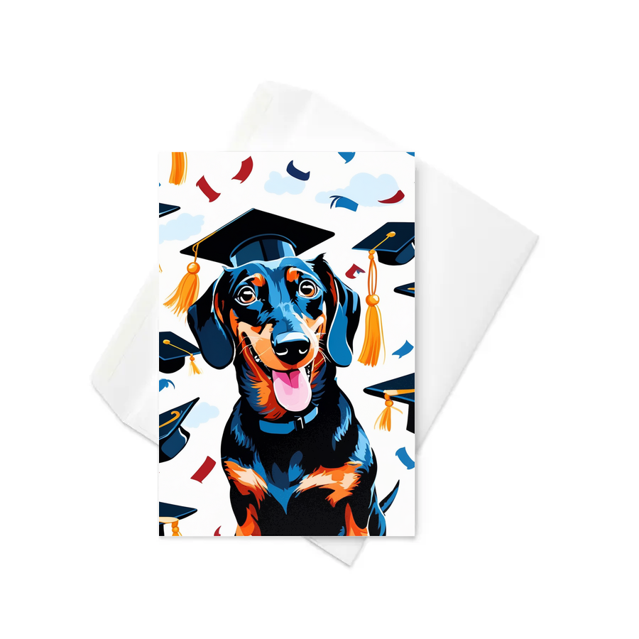 PugMug Custom Black Dachshund Greeting Card