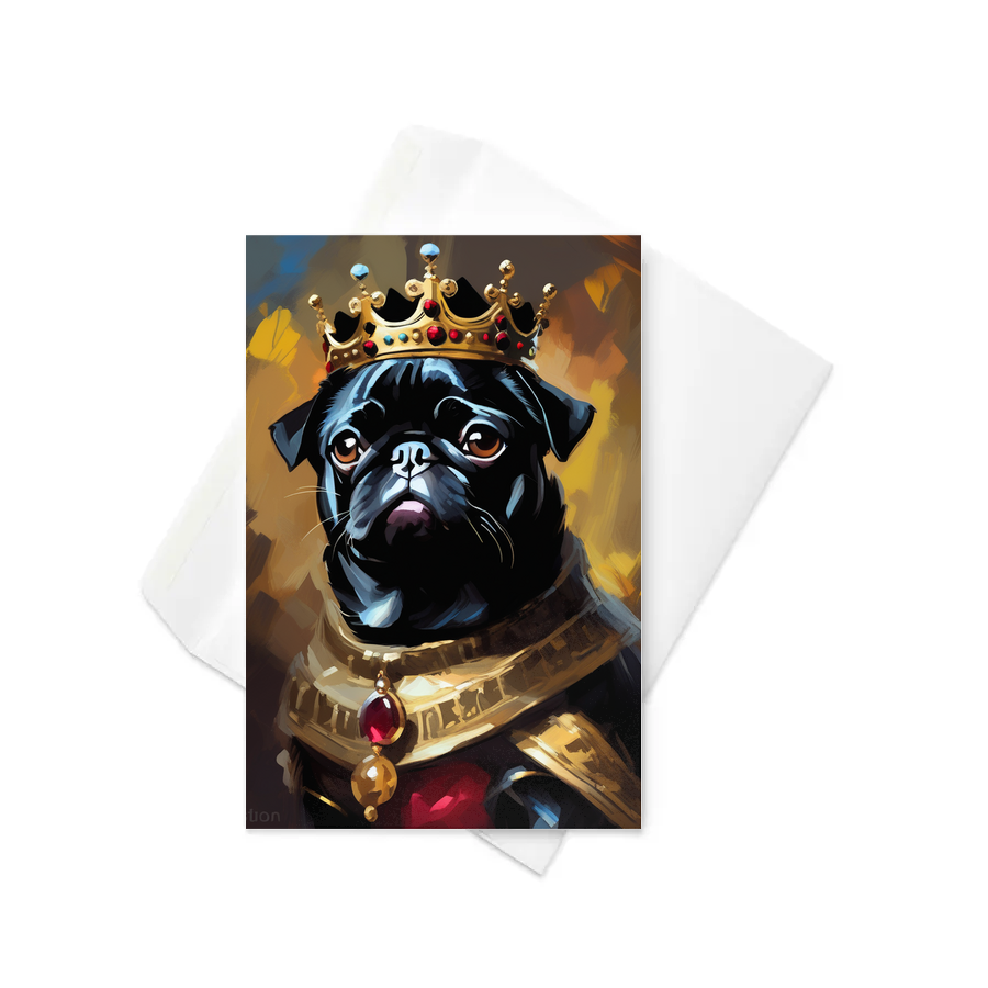 PugMug Custom Black Pug Greeting Card