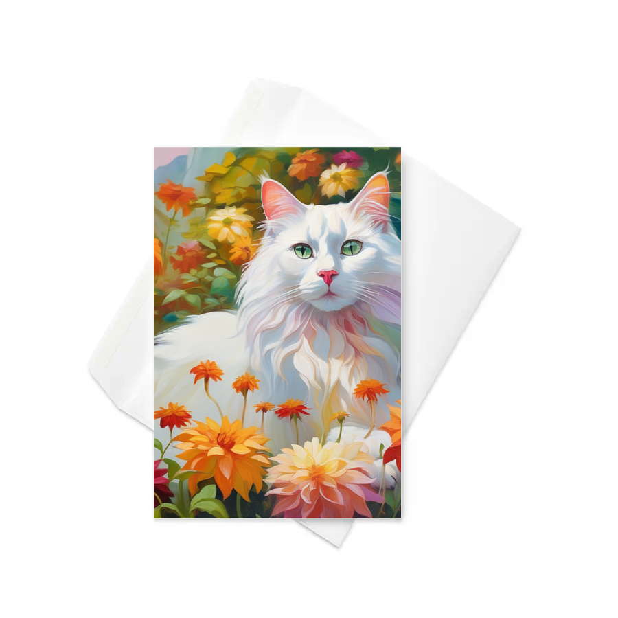 PugMug Custom White Companion Cat Greeting Card