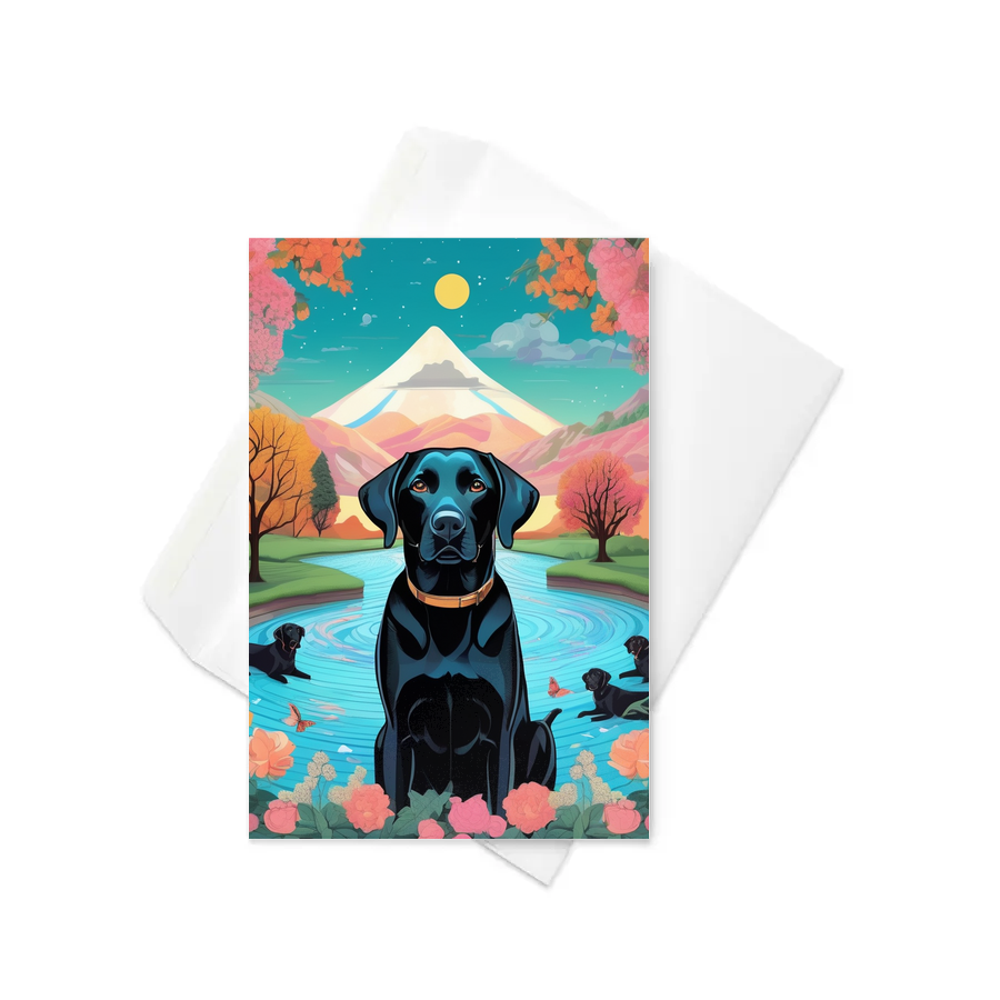PugMug Custom Black Labrador Retriever Greeting Card