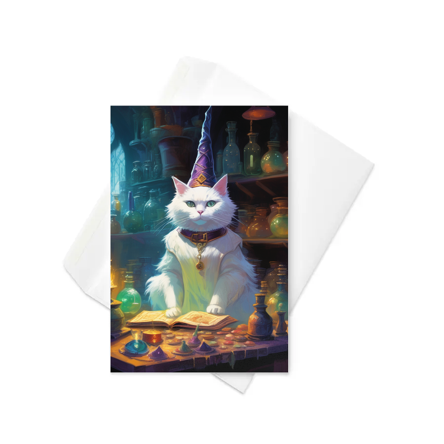 PugMug Custom White Companion Cat Greeting Card