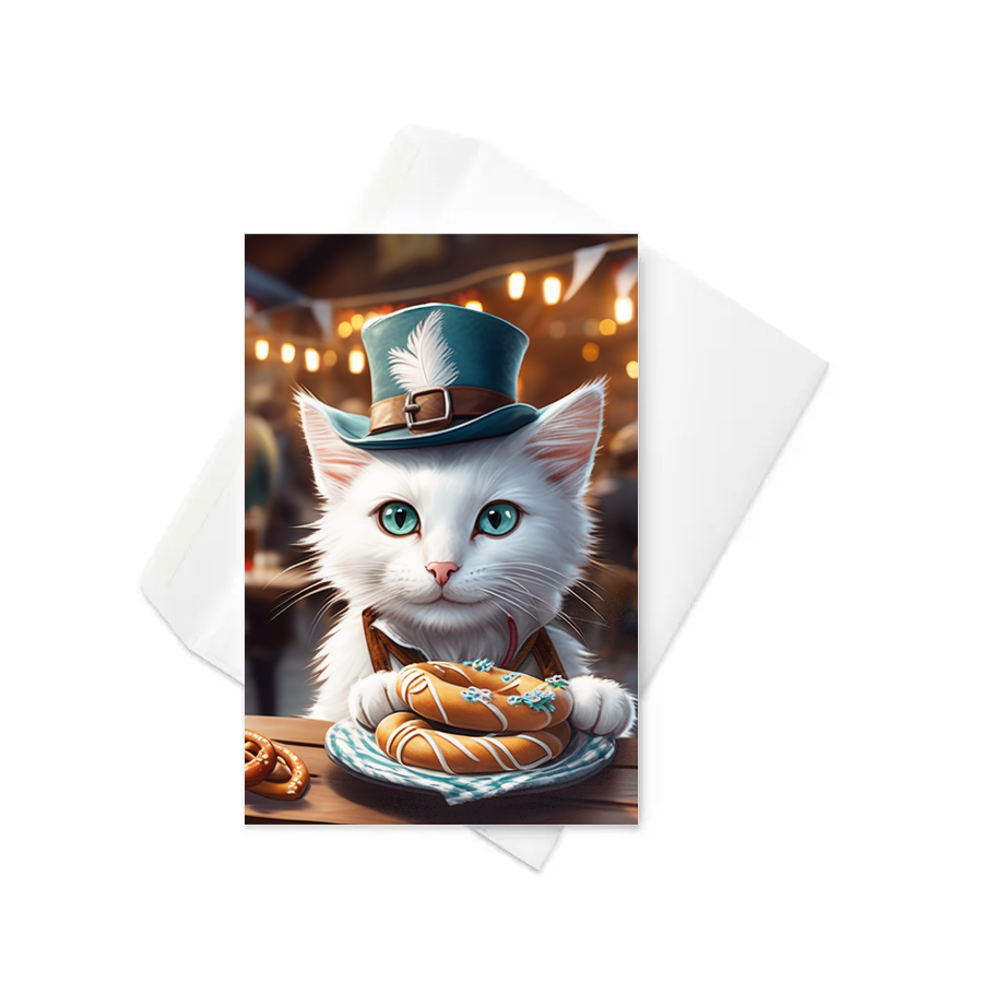 PugMug Custom White Companion Cat Greeting Card