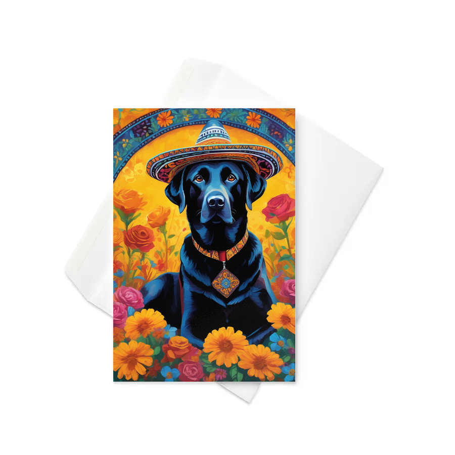 PugMug Custom Black Labrador Retriever Greeting Card