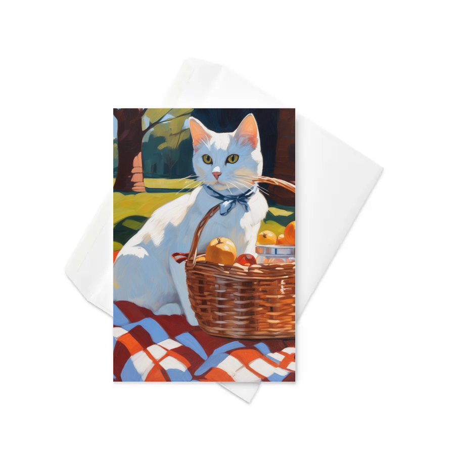 PugMug Custom White Companion Cat Greeting Card