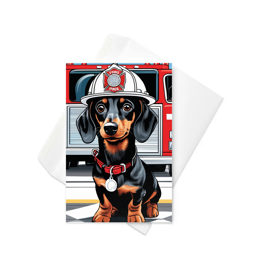 PugMug Custom Black Dachshund Greeting Card