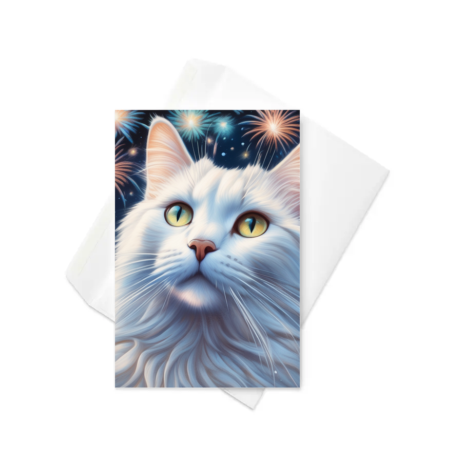 PugMug Custom White Companion Cat Greeting Card