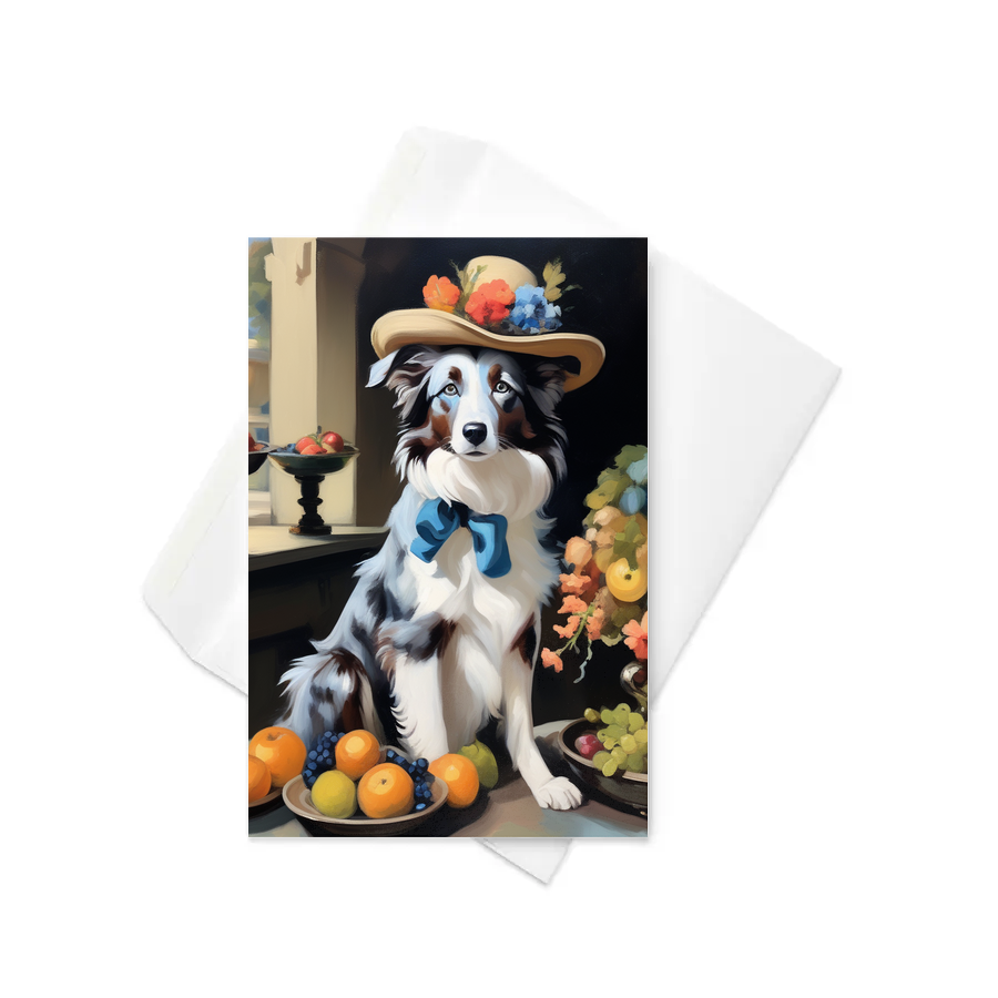 PugMug Custom Blue Merle Border Collie Greeting Card