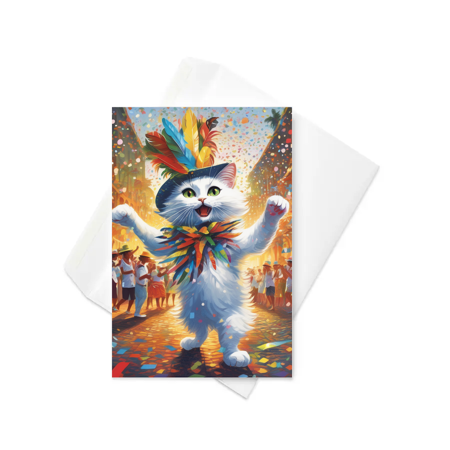 PugMug Custom White Companion Cat Greeting Card