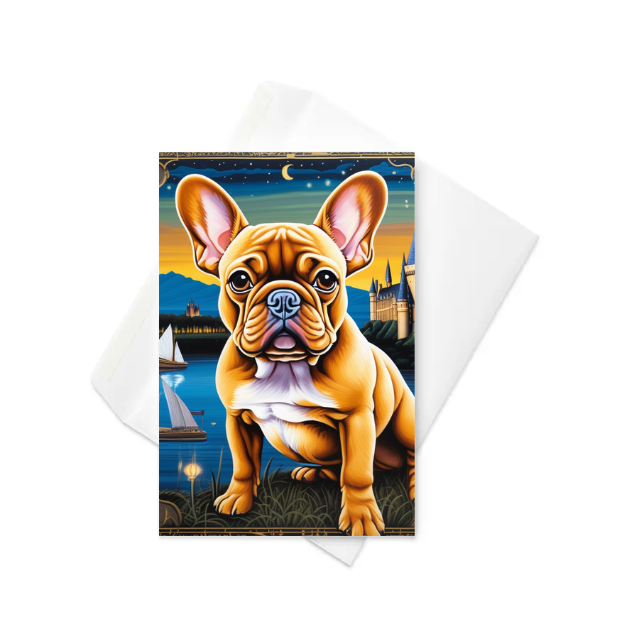 PugMug Custom Tan French Bulldog Greeting Card