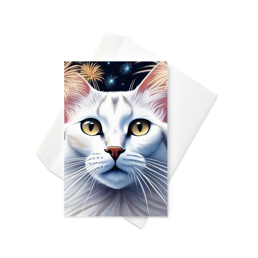 PugMug Custom White Abyssinian Cat Greeting Card