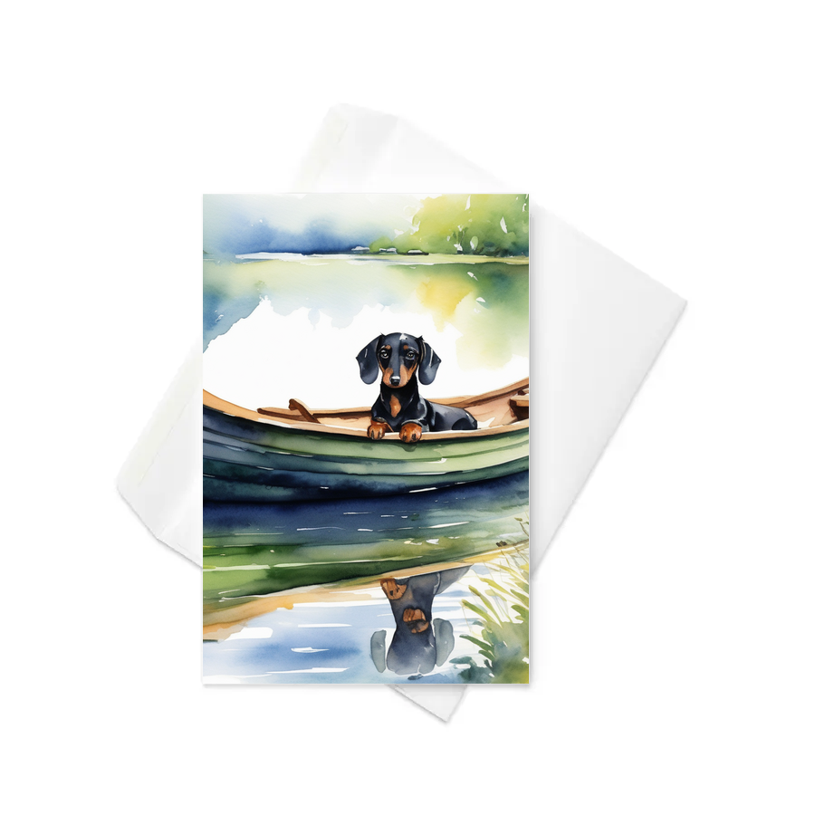 PugMug Custom Black Dachshund Greeting Card