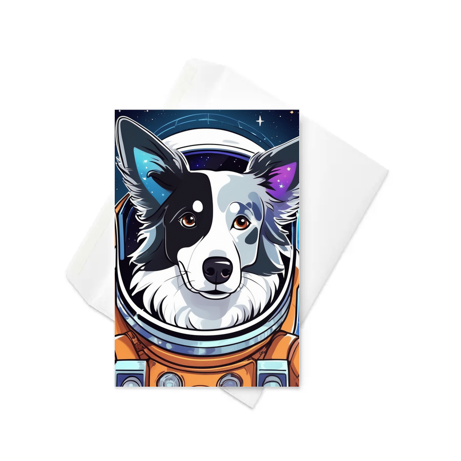 PugMug Custom Blue Merle Border Collie Greeting Card