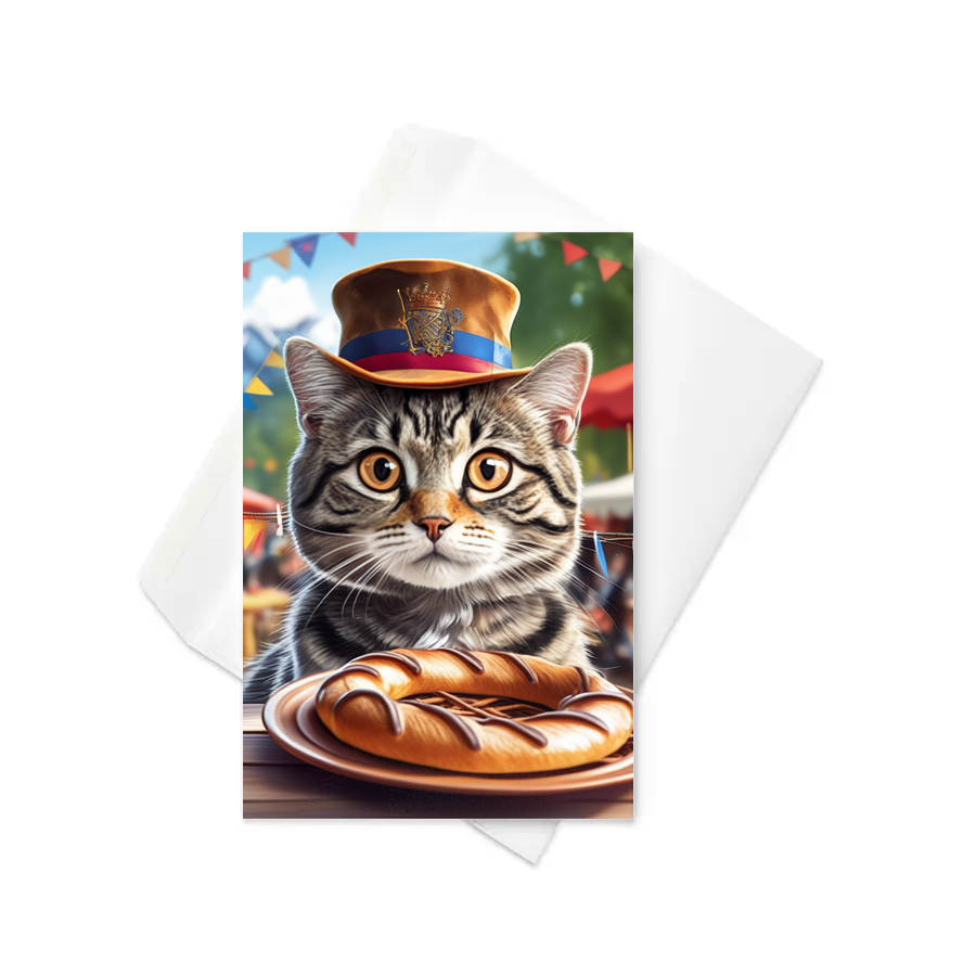 PugMug Custom Tabby Scottish Fold Cat Greeting Card