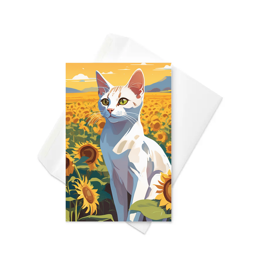 PugMug Custom White Abyssinian Cat Greeting Card
