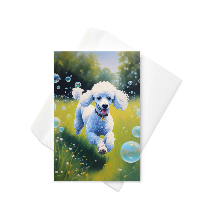 PugMug Custom White Poodle Greeting Card