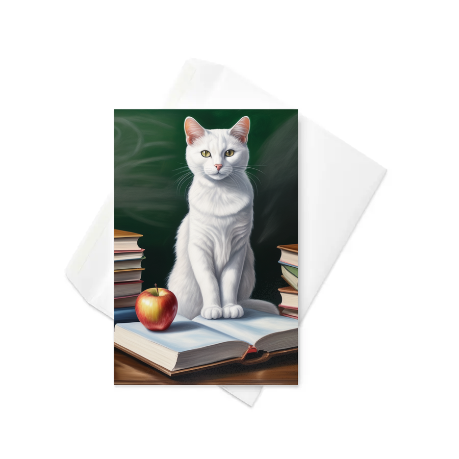 PugMug Custom White Companion Cat Greeting Card