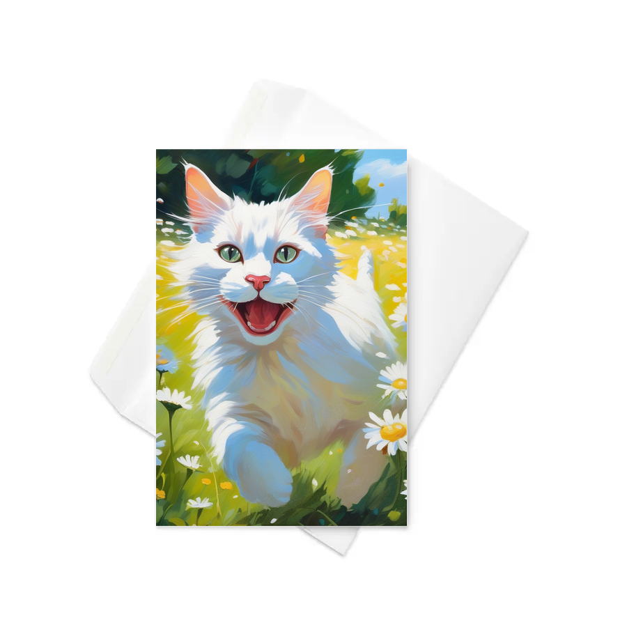 PugMug Custom White Companion Cat Greeting Card