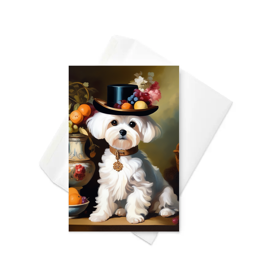 PugMug Custom Maltese Dog Greeting Card