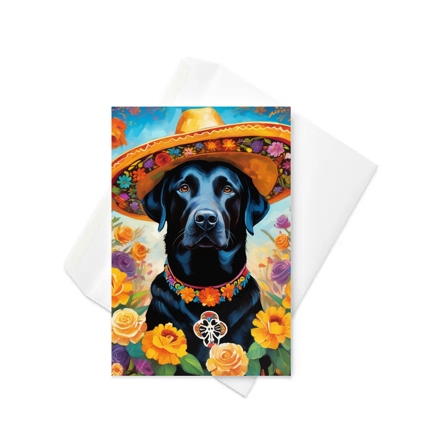 PugMug Custom Black Labrador Retriever Greeting Card