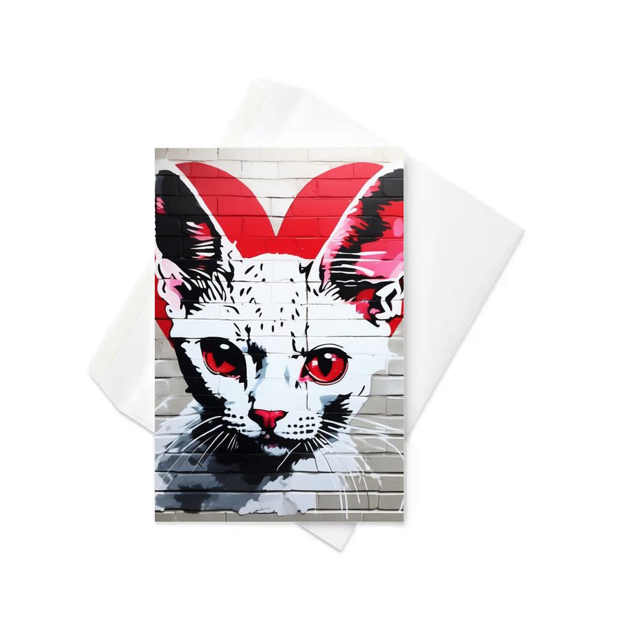 PugMug Custom White Devon Rex Cat Greeting Card