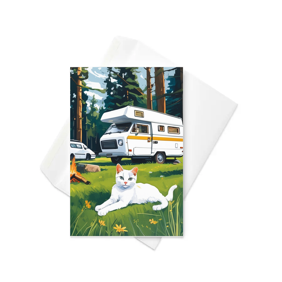 PugMug Custom White Companion Cat Greeting Card