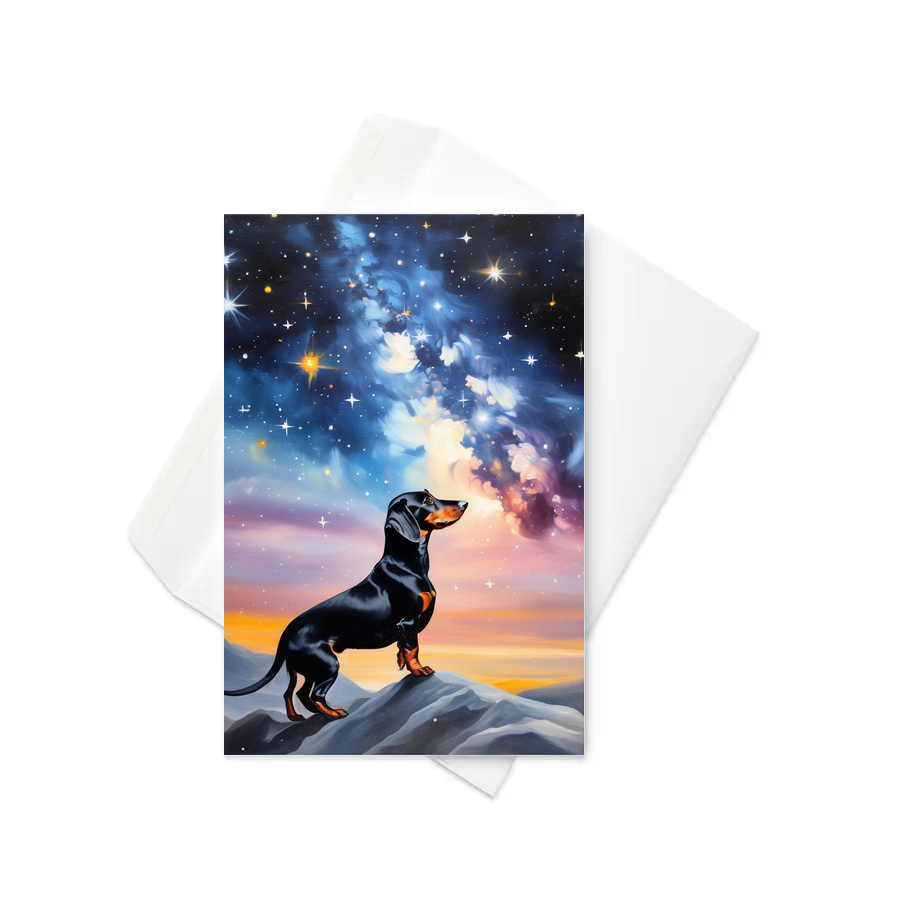 PugMug Custom Black Dachshund Greeting Card