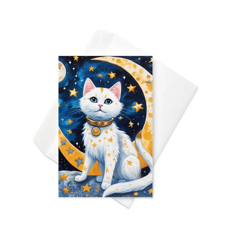 PugMug Custom White Companion Cat Greeting Card
