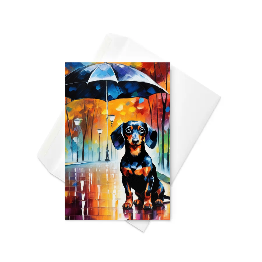 PugMug Custom Black Dachshund Greeting Card